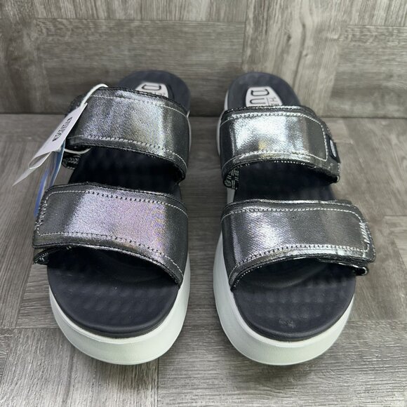 Hey Dude Delray Slide Classic Women's size 10 Metallic Platform Sandals - Picture 4 of 8